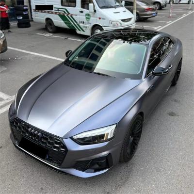 Matte Metallic Satin Deep Grey Car Vinyl Wrap 02