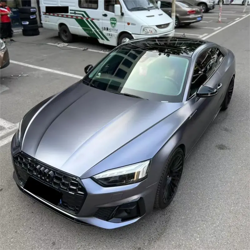 Matte Metallic Satin Deep Grey Car Vinyl Wrap