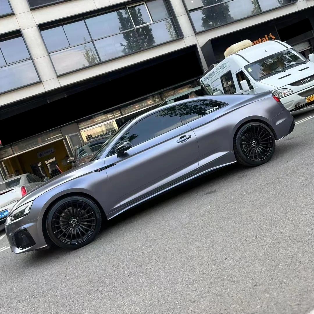 Matte Metallic Satin Deep Grey Car Vinyl Wrap