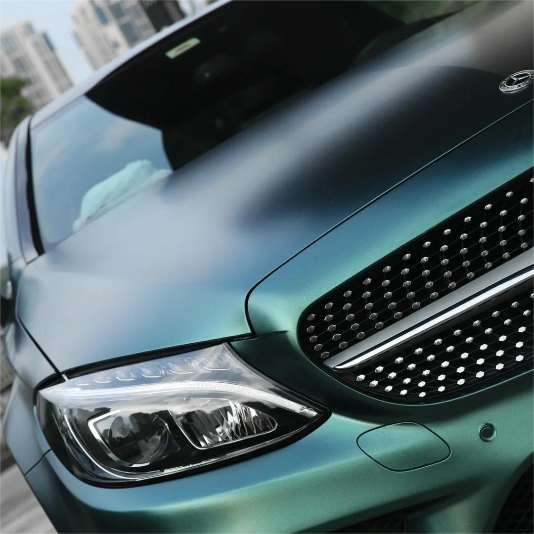 Matte Metallic Satin Emerald Green Car Vinyl Wrap