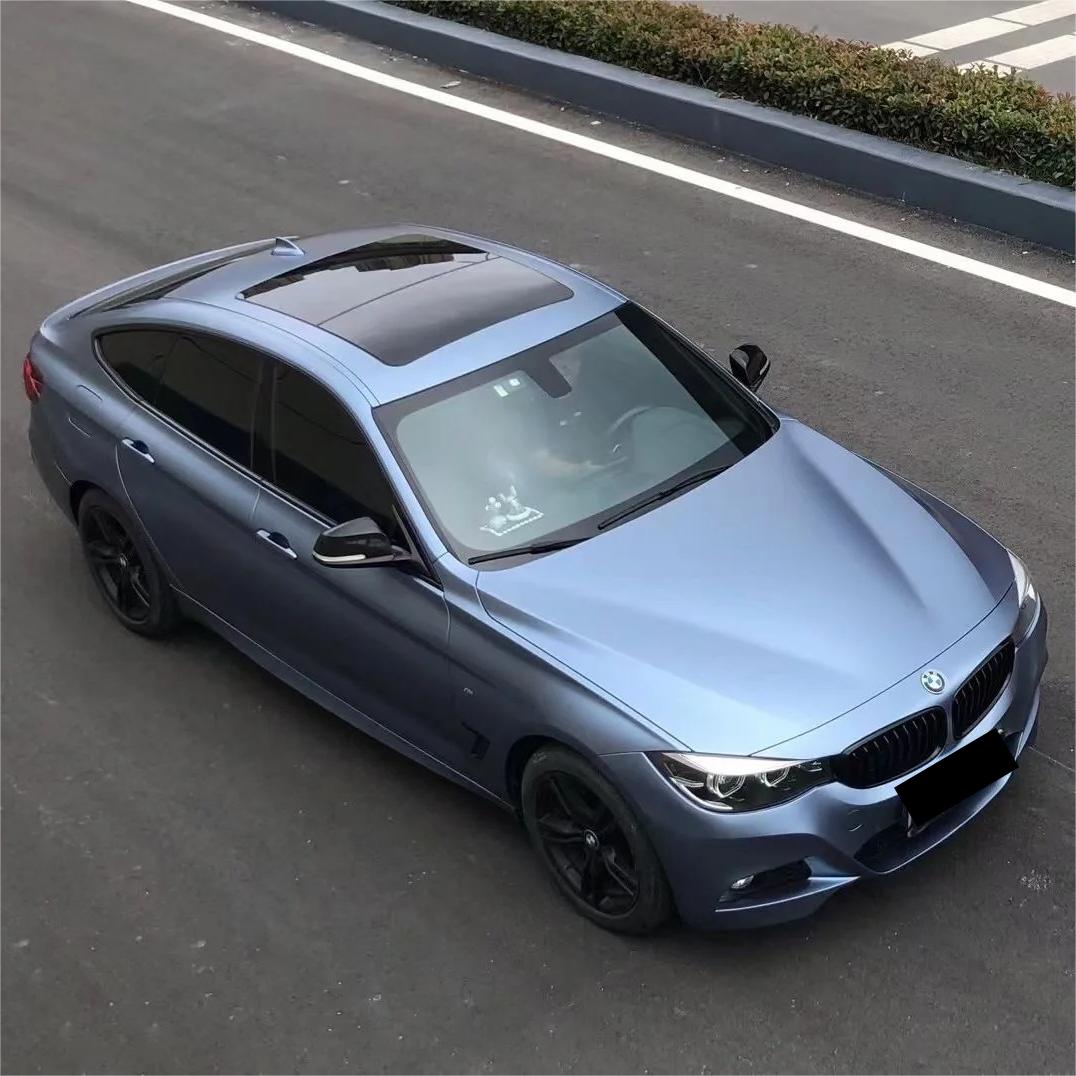 Matte Metallic Satin Storm Blue Car Vinyl Wrap