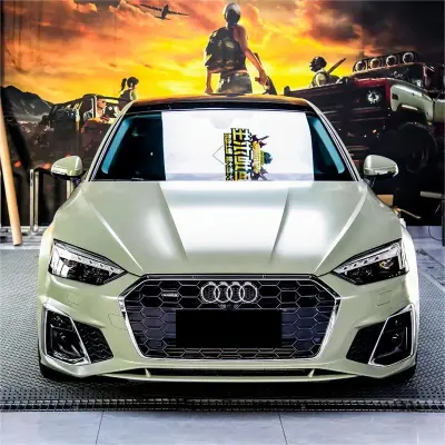 Matte Satin Khaki Light Green Car Vinyl Wrap 02