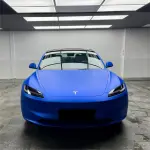 Matte Metallic Satin Chrome Blue Car Vinyl Wrap PET