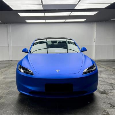 Matte Metallic Satin Chrome Blue Car Vinyl Wrap PET 02