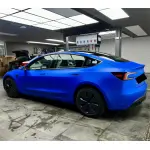 Matte Metallic Satin Chrome Blue Car Vinyl Wrap PET