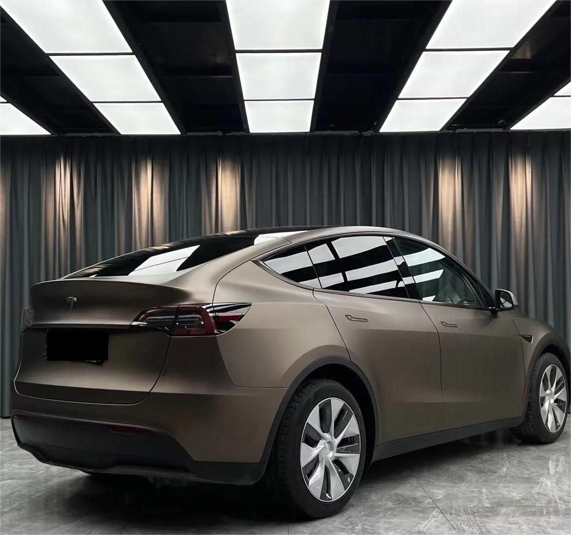Matte Metallic Satin Deep Brown Grey Car Vinyl Wrap