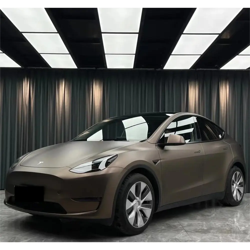 Matte Metallic Satin Deep Brown Grey Car Vinyl Wrap