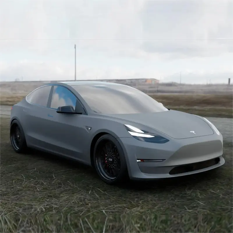 Matte Satin Battleship Grey Car Vinyl Wrap