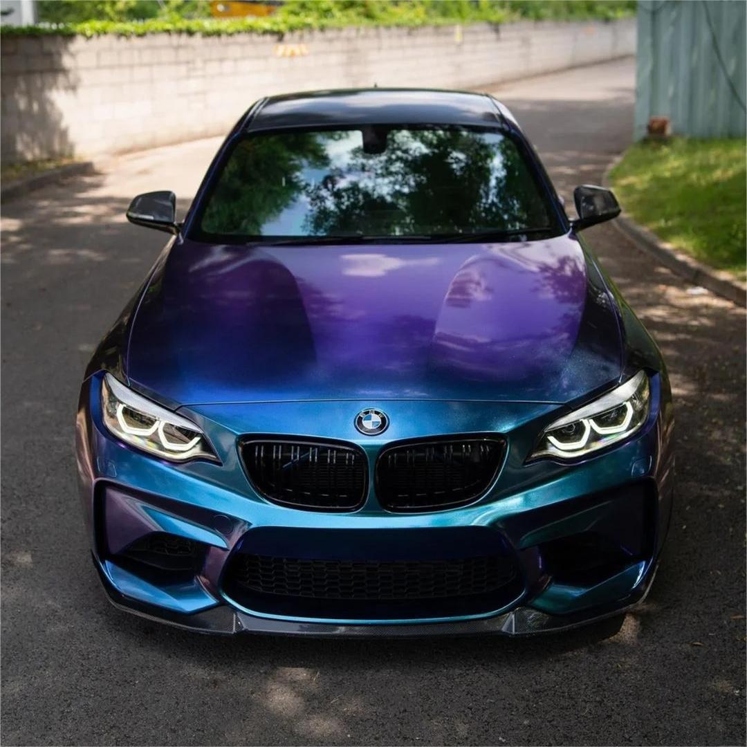 Gloss Metallic Chameleon Diamond Purple Blue Car Vinyl Wrap