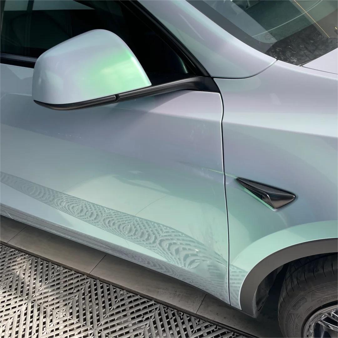 Gloss Metallic Chameleon Green Grey Car Vinyl Wrap