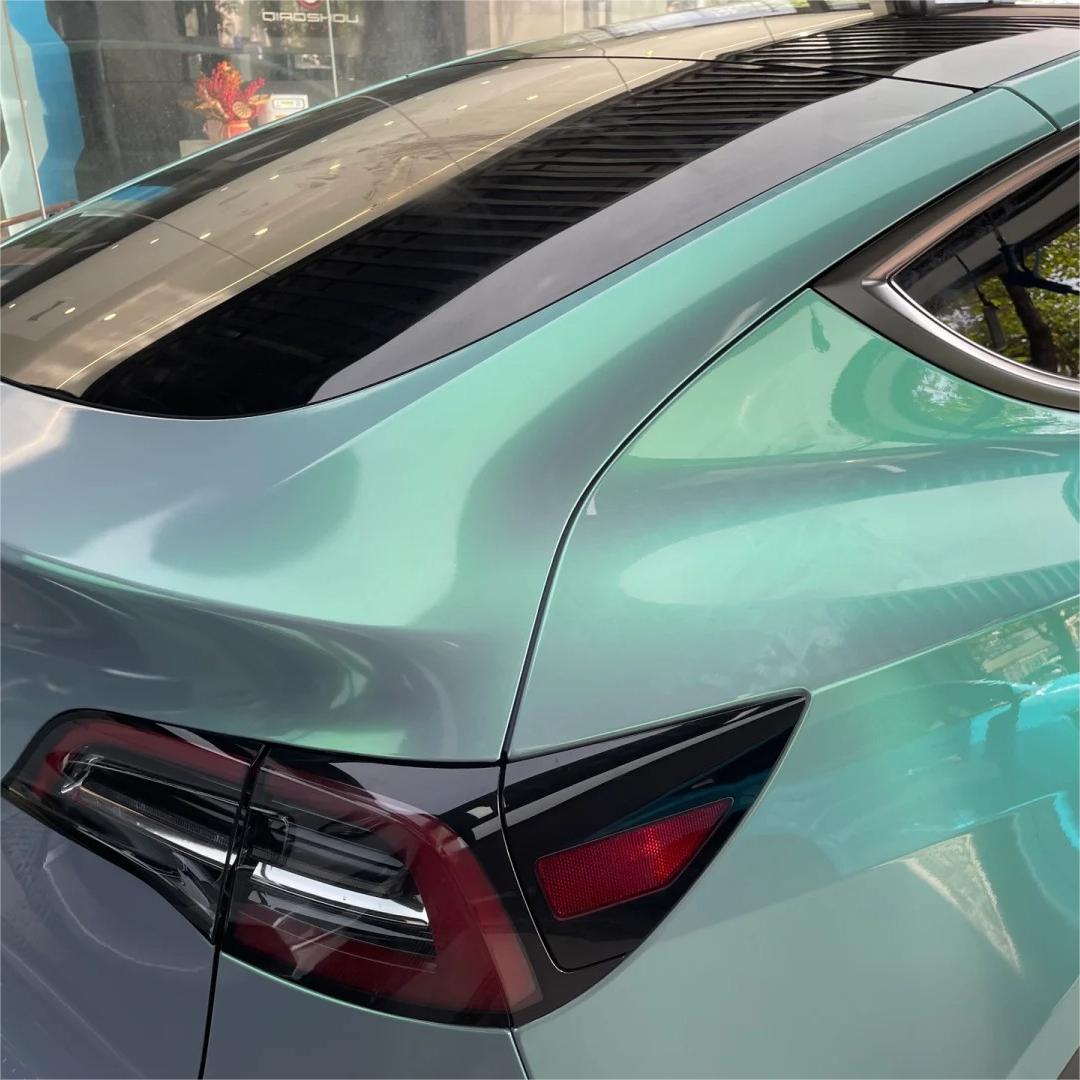 Gloss Metallic Chameleon Green Grey Car Vinyl Wrap