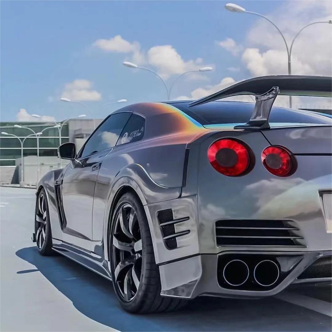 Gloss Metallic Rainbow Laser Flip Psychedelic Grey Car Vinyl Wrap