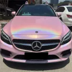 Gloss Metallic Rainbow Laser Light Pink Car Vinyl Wrap
