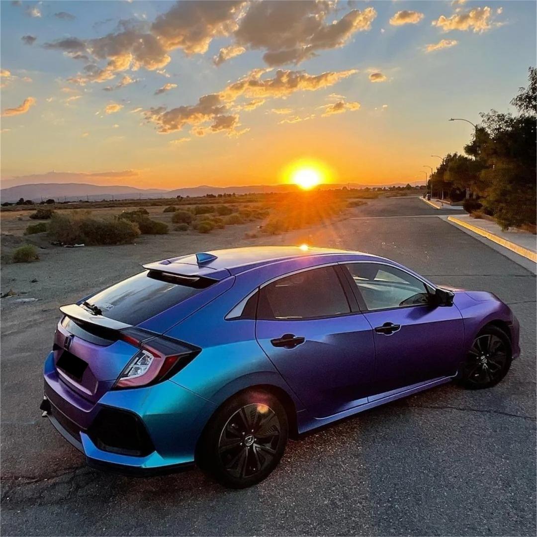 Matte Metallic Chameleon Diamond Purple Blue Car Vinyl Wrap