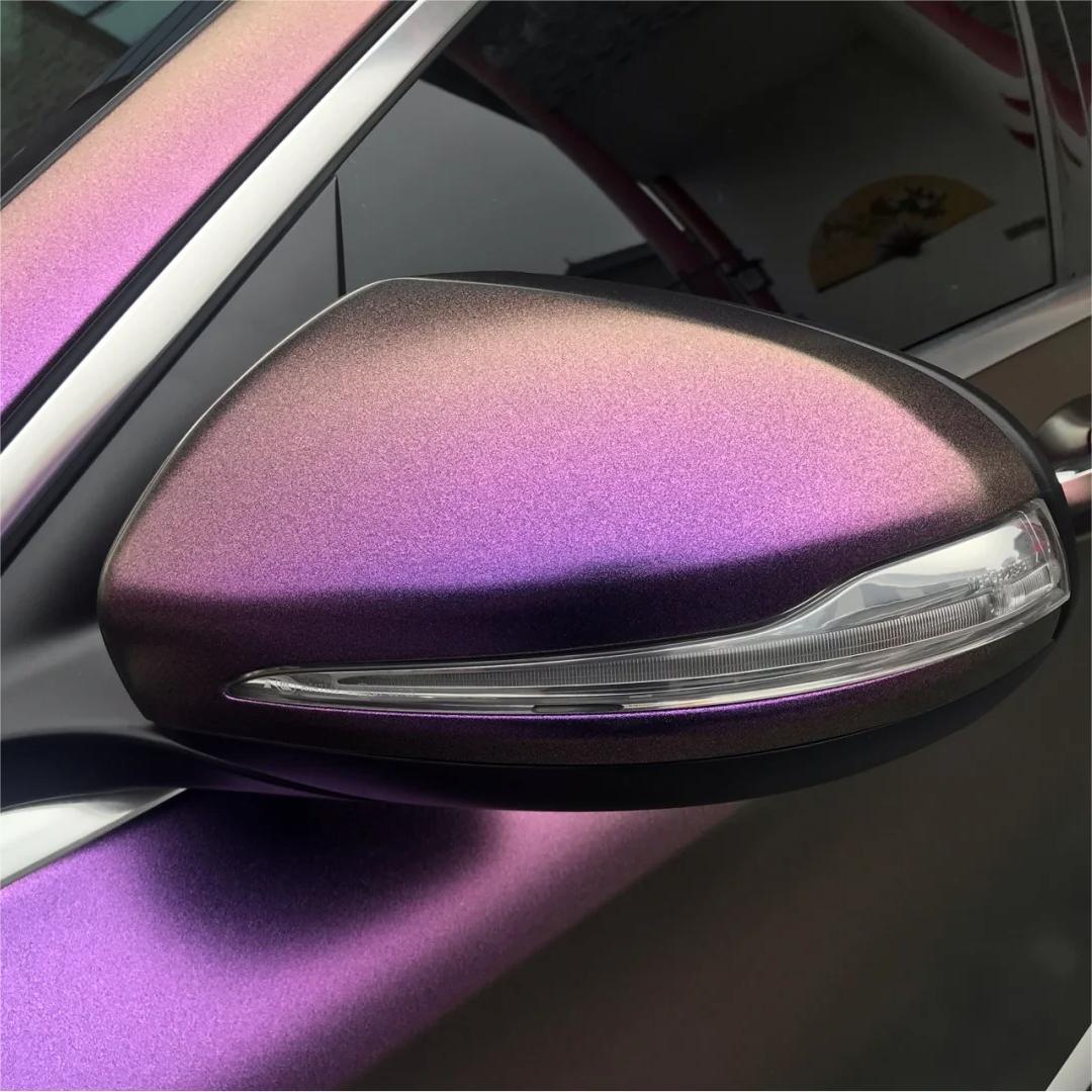Matte Metallic Chameleon Diamond Yellow Purple Car Vinyl Wrap