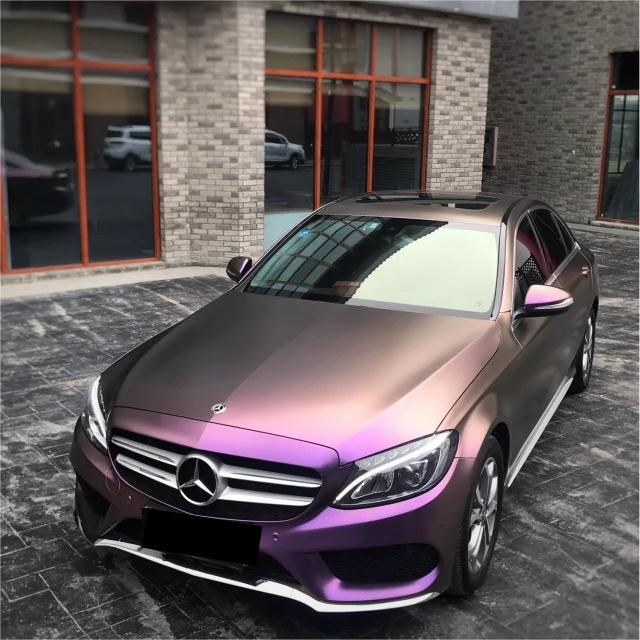 Matte Metallic Chameleon Diamond Yellow Purple Car Vinyl Wrap