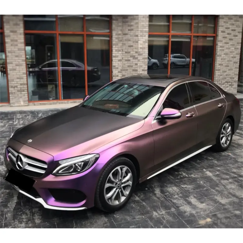 Matte Metallic Chameleon Diamond Yellow Purple Car Vinyl Wrap