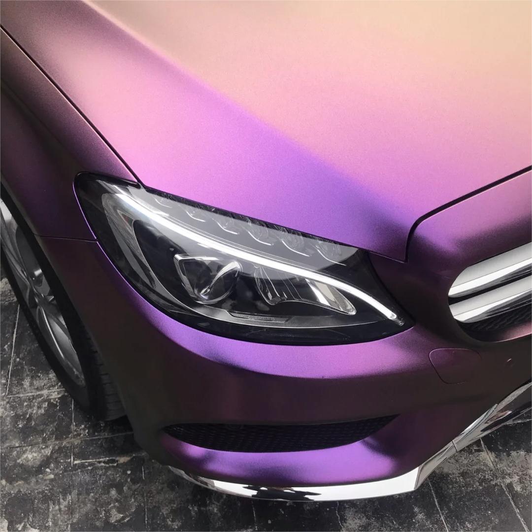 Matte Metallic Chameleon Diamond Yellow Purple Car Vinyl Wrap