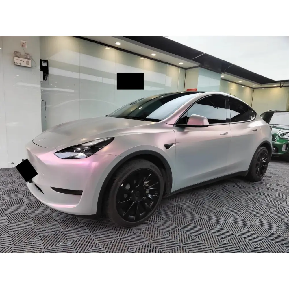 Matte Metallic Chameleon Pink Grey Car Vinyl Wrap
