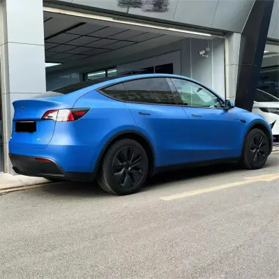 Matte Satin Navy Blue Car Vinyl Wrap 02