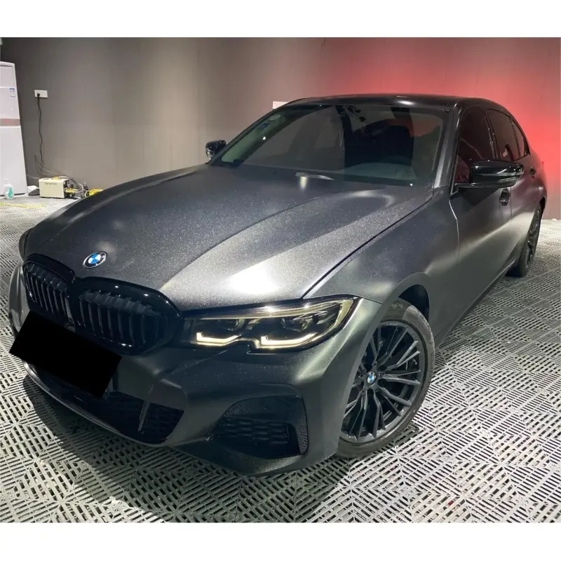 Gloss Metallic Diamond Graphite Black Car Vinyl Wrap