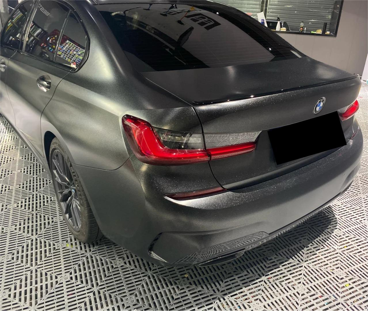 Gloss Metallic Diamond Graphite Black Car Vinyl Wrap