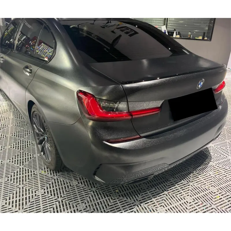Gloss Metallic Diamond Graphite Black Car Vinyl Wrap