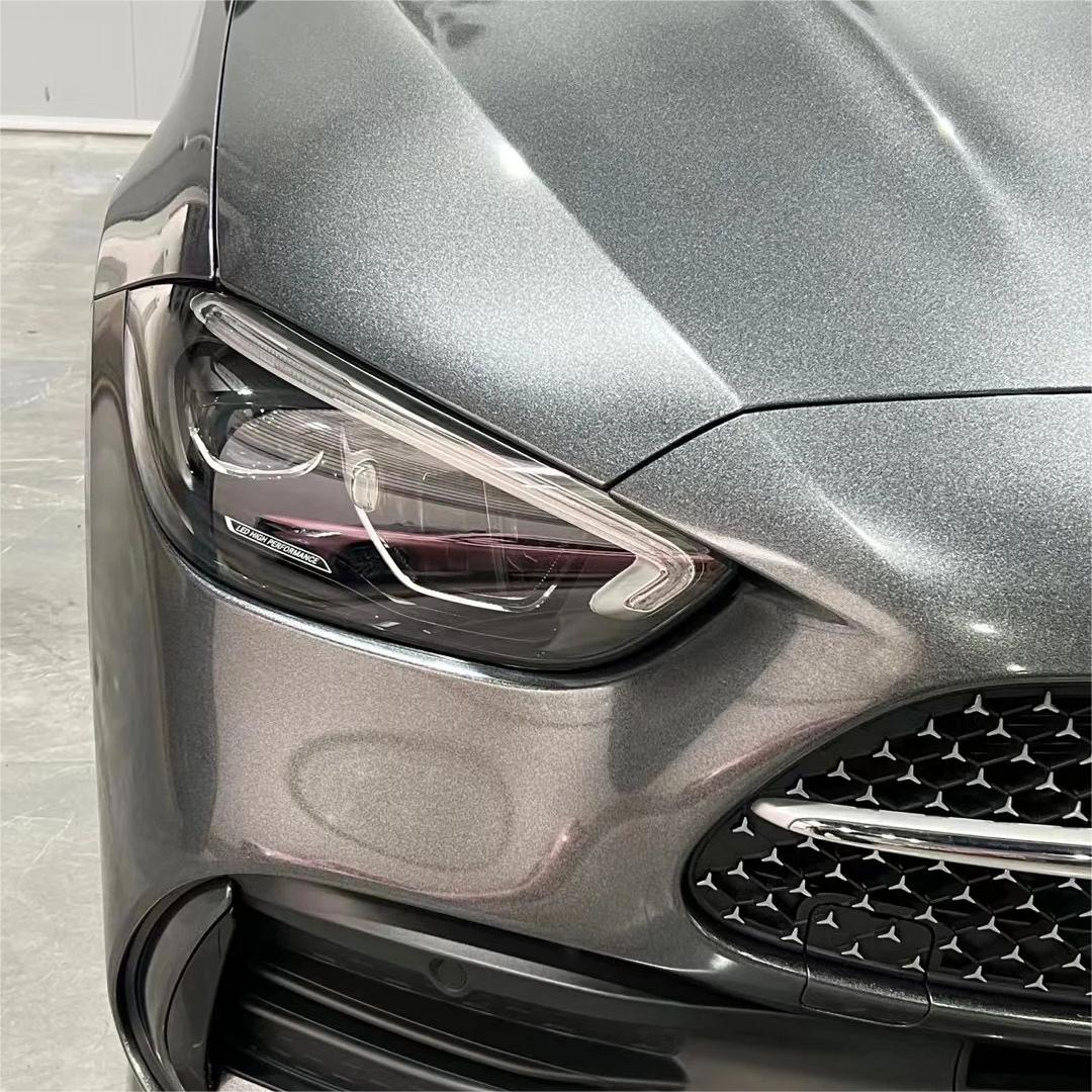 Gloss Metallic Diamond Graphite Light Grey Car Vinyl Wrap