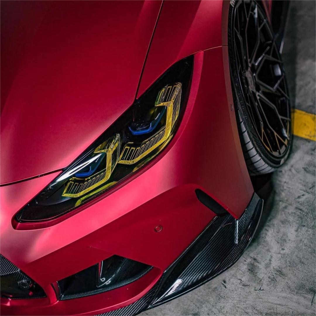 Matte Metallic Ceramics Red Car Vinyl Wrap PET