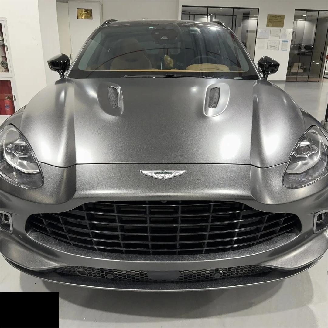 Matte Metallic Diamond Graphite Light Grey Car Vinyl Wrap