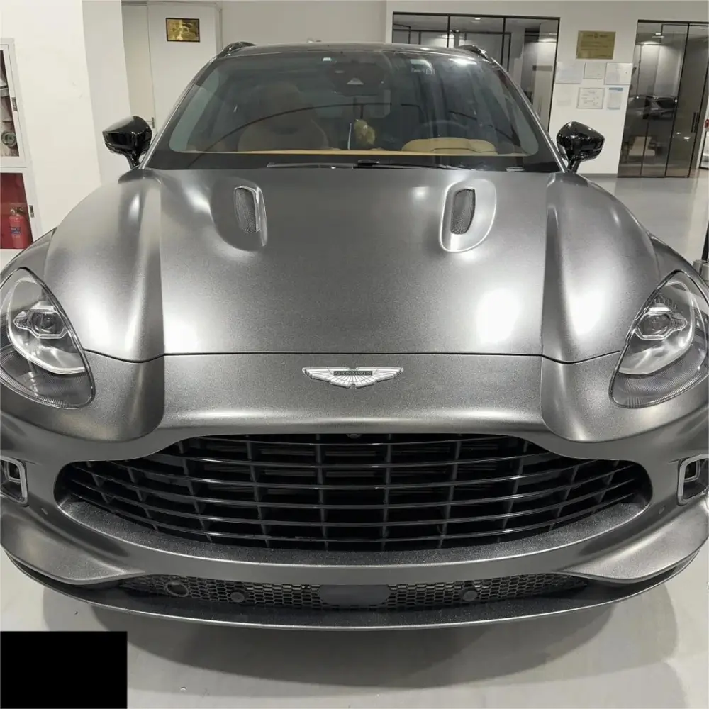 Matte Metallic Diamond Graphite Light Grey Car Vinyl Wrap