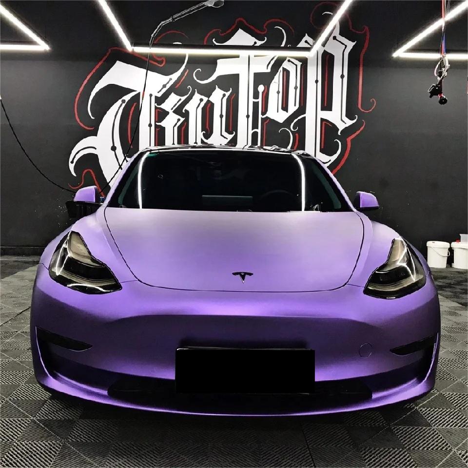 Matte Metallic Satin Chrome Purple Car Vinyl Wrap