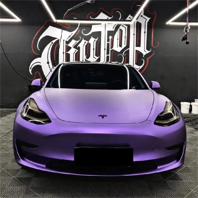 Matte Metallic Satin Chrome Purple Car Vinyl Wrap 02