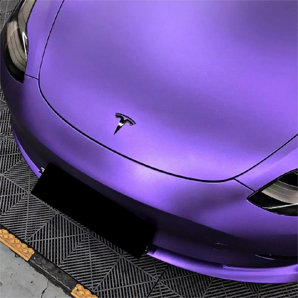 Matte Metallic Satin Chrome Purple Car Vinyl Wrap