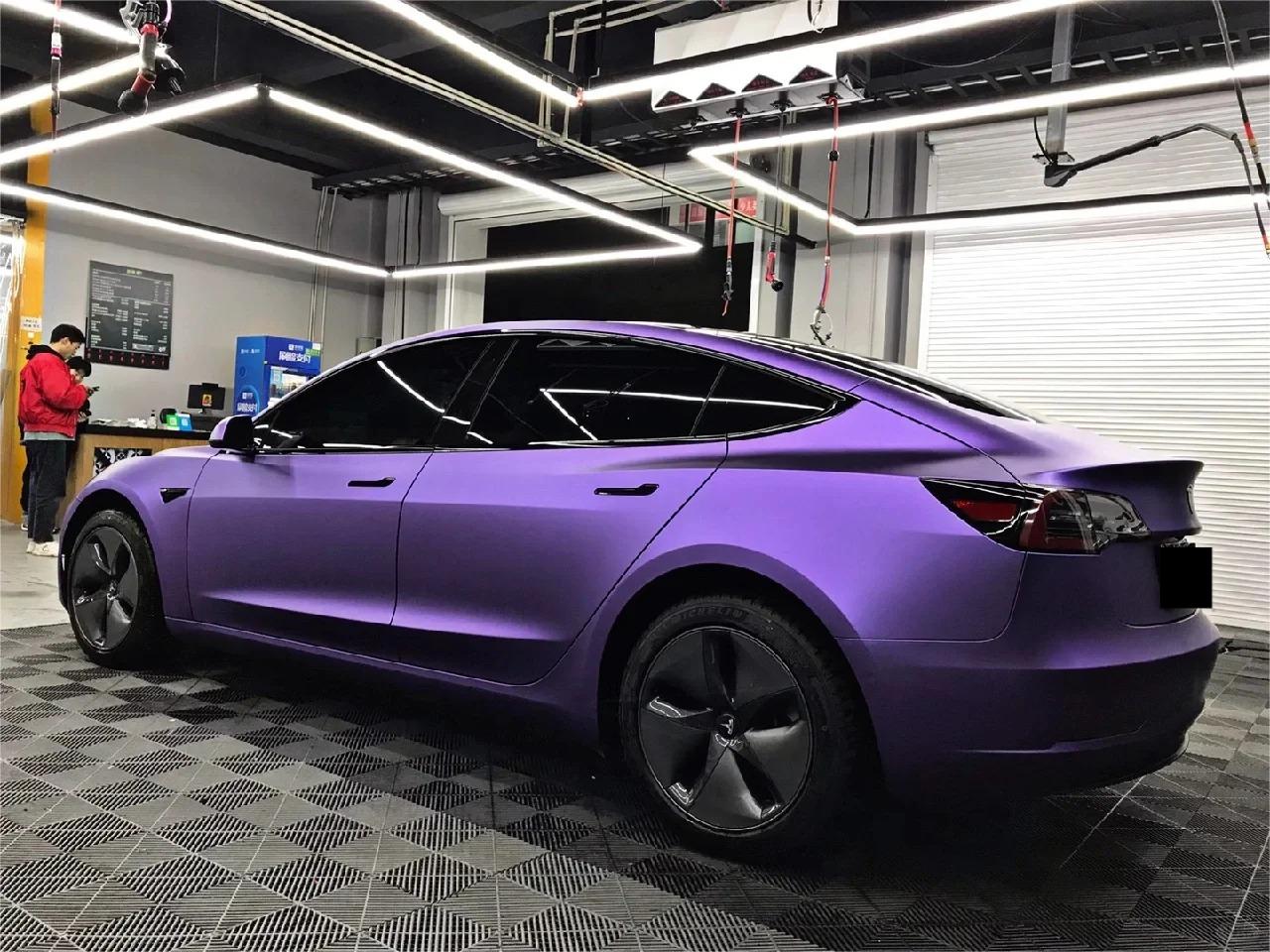 Matte Metallic Satin Chrome Purple Car Vinyl Wrap
