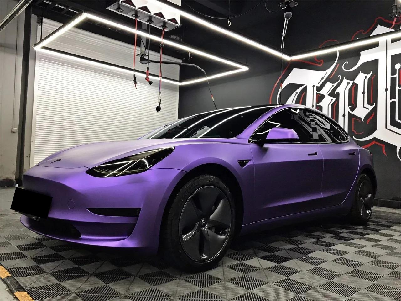 Matte Metallic Satin Chrome Purple Car Vinyl Wrap