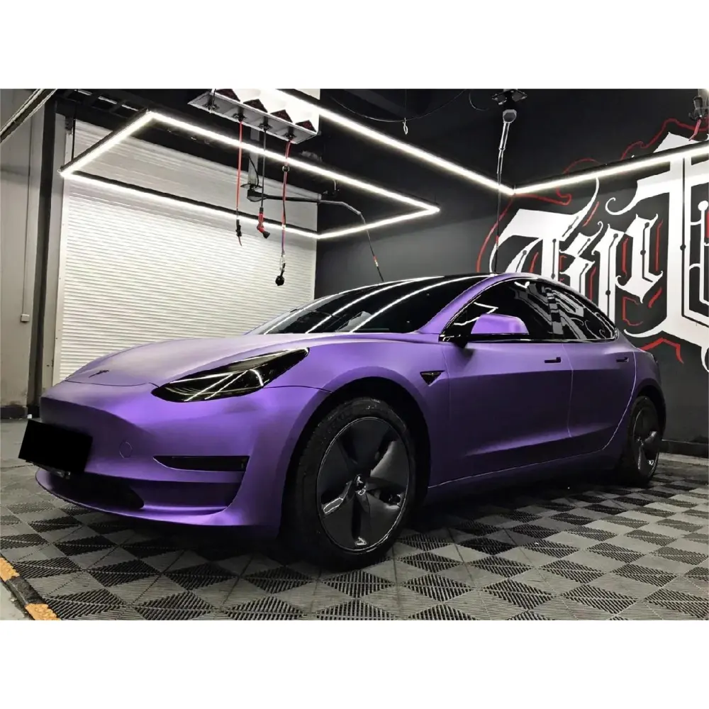 Matte Metallic Satin Chrome Purple Car Vinyl Wrap