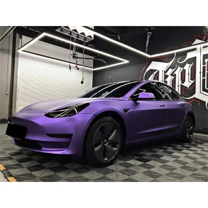 Matte Metallic Satin Chrome Purple Car Vinyl Wrap