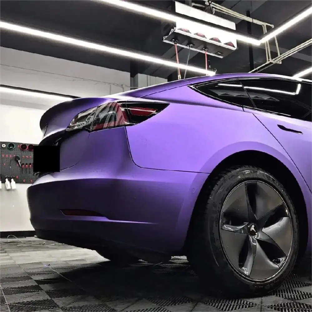 Matte Metallic Satin Chrome Purple Car Vinyl Wrap