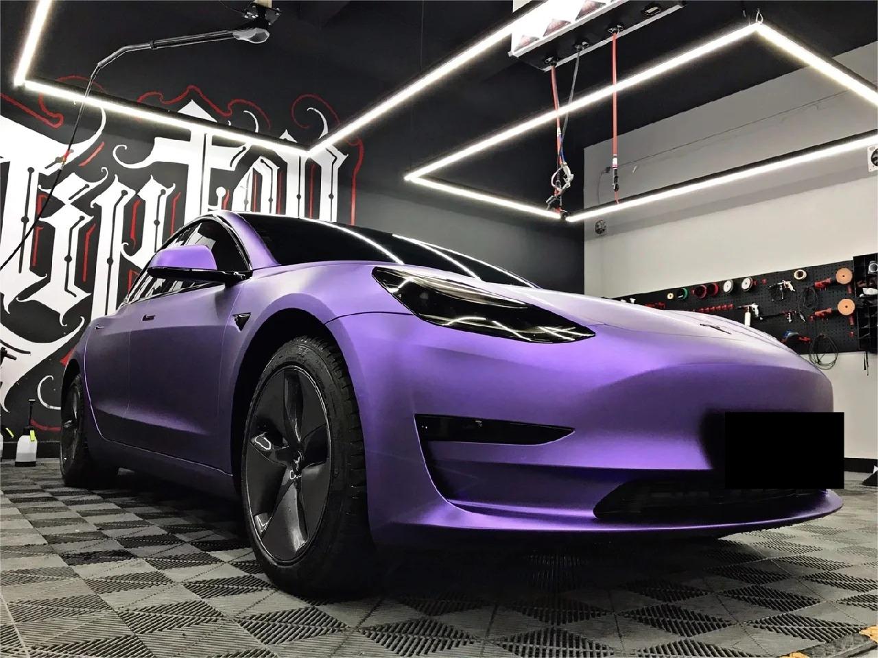 Matte Metallic Satin Chrome Purple Car Vinyl Wrap