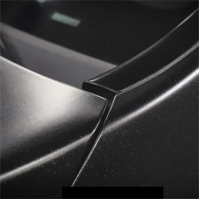 Matte Metallic Sparkle Glitter Black Car Vinyl Wrap 02