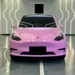 Matte Satin Bubblegum Pink Car Vinyl Wrap | Hot Pink Car Wrap