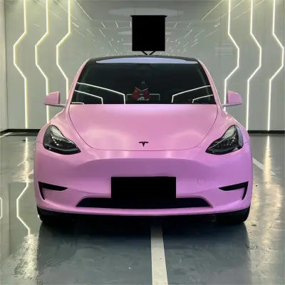Matte Satin Bubblegum Pink Car Vinyl Wrap | Hot Pink Car Wrap 02
