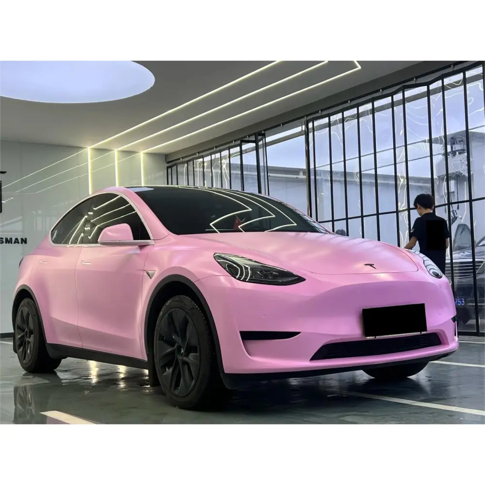 Matte Satin Bubblegum Pink Car Vinyl Wrap | Hot Pink Car Wrap