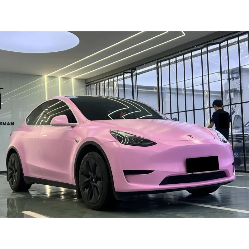 Matte Satin Bubblegum Pink Car Vinyl Wrap | Hot Pink Car Wrap