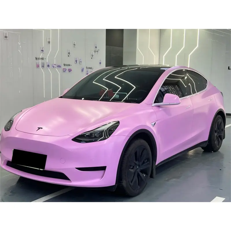Matte Satin Bubblegum Pink Car Vinyl Wrap | Hot Pink Car Wrap