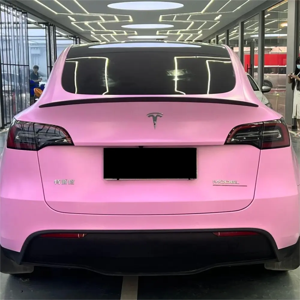 Matte Satin Bubblegum Pink Car Vinyl Wrap | Hot Pink Car Wrap