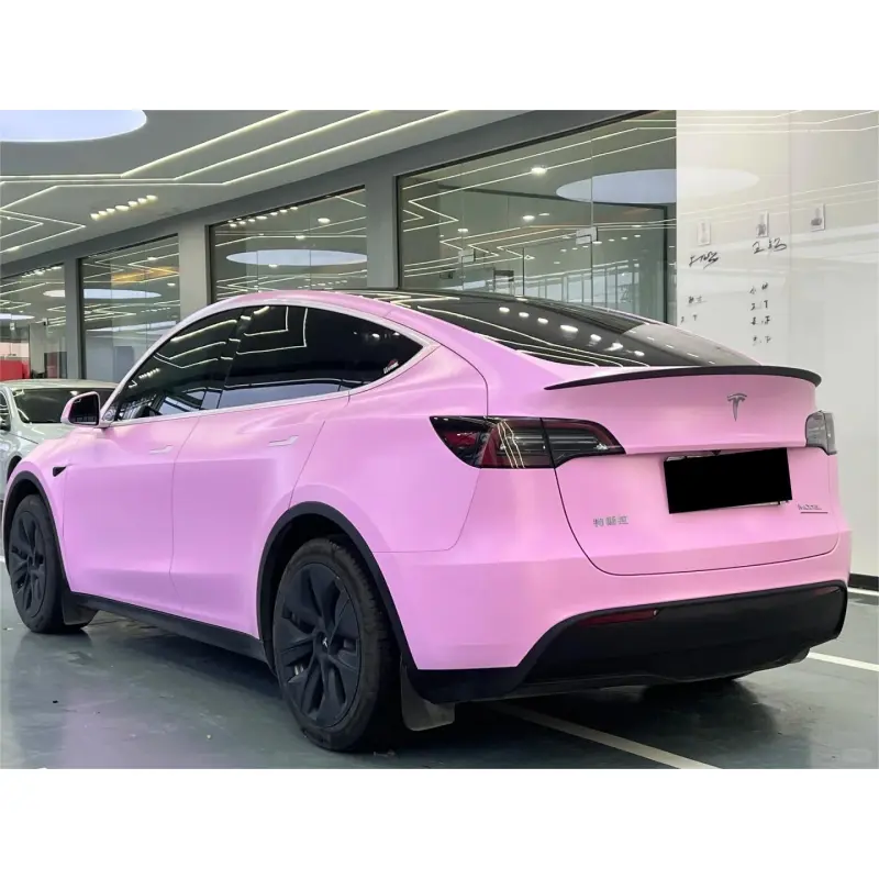 Matte Satin Bubblegum Pink Car Vinyl Wrap | Hot Pink Car Wrap
