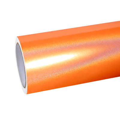 Gloss Holographic Orange Car Wrap Vinyl  01