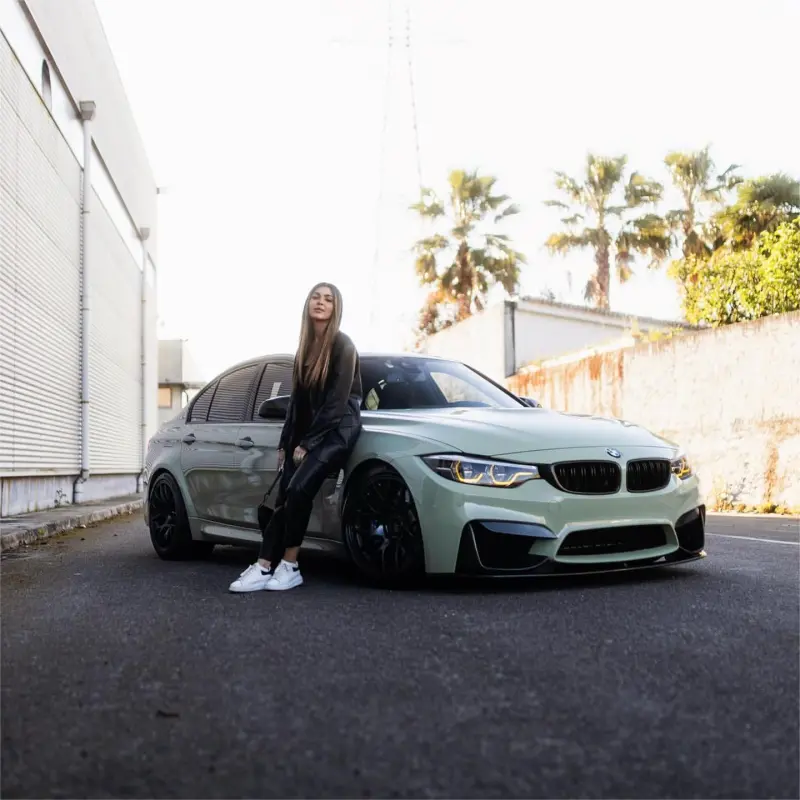 Gloss Light Khaki Green Car Vinyl Wrap Mercedes Benz